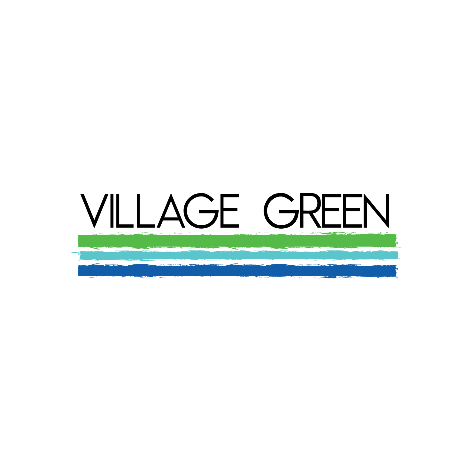 The image displays the text "VILLAGE GREEN" in a stylized manner.